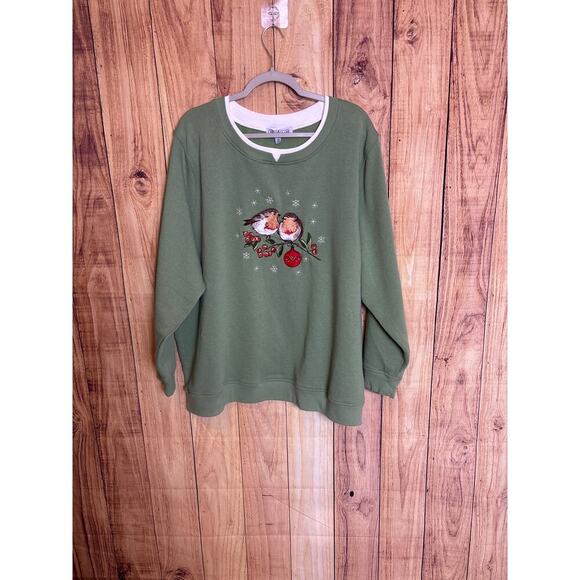Liberty Lane Grandma Crewneck Sweatshirt Winter Chickadees Women's Size 3X NEW - Picture 1 of 6
